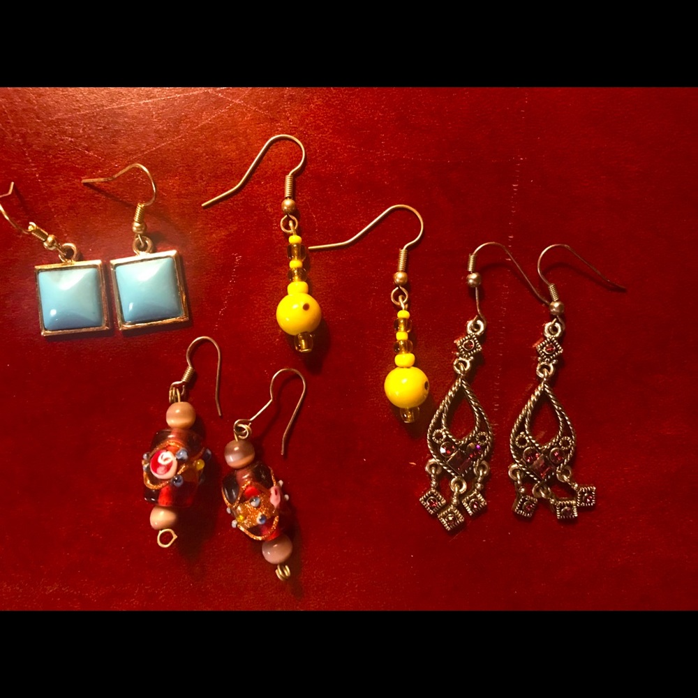 Set of Colorful Dangle Earrings